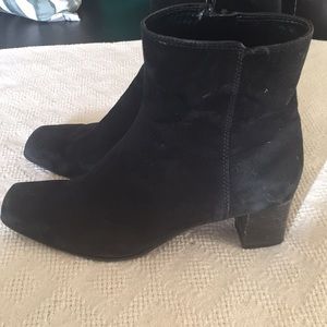 Black suede booties